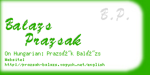 balazs prazsak business card